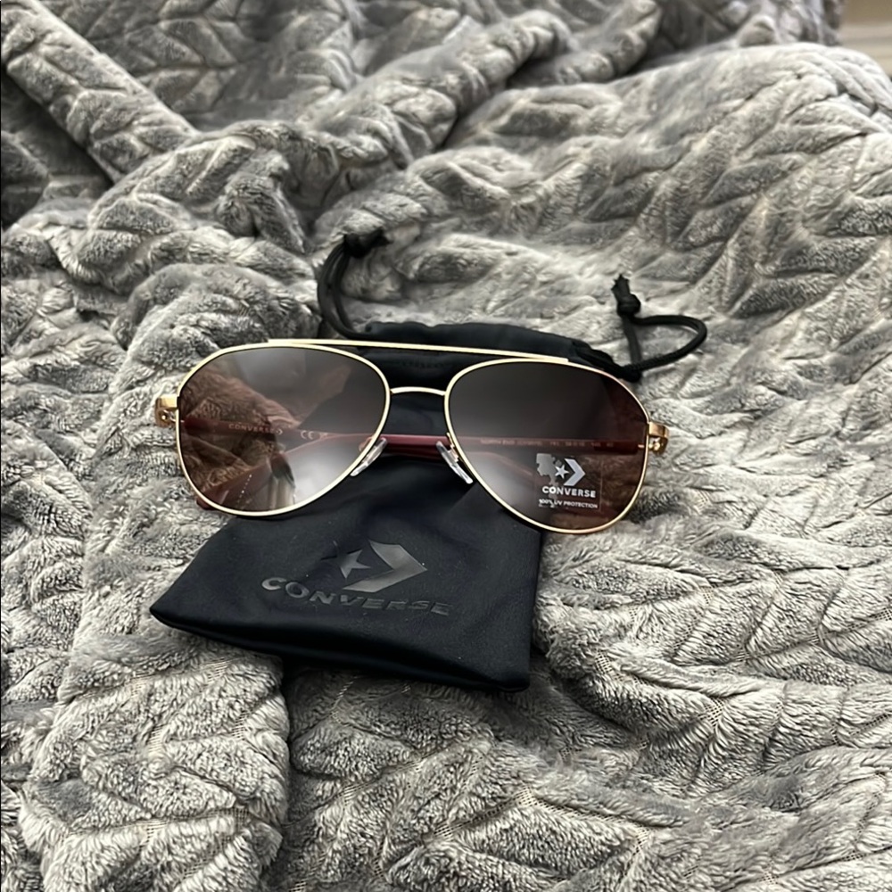 Converse Gold Aviator Sunglasses